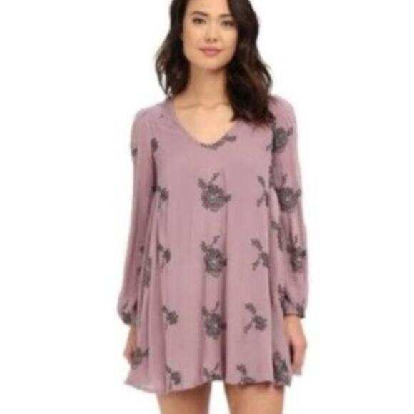 Free People Purple Long Sleeve Emma Dress Size Small - Picture 5 of 6